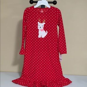 Carter’s Fleece Nightgown polka dots Puppy 8/10